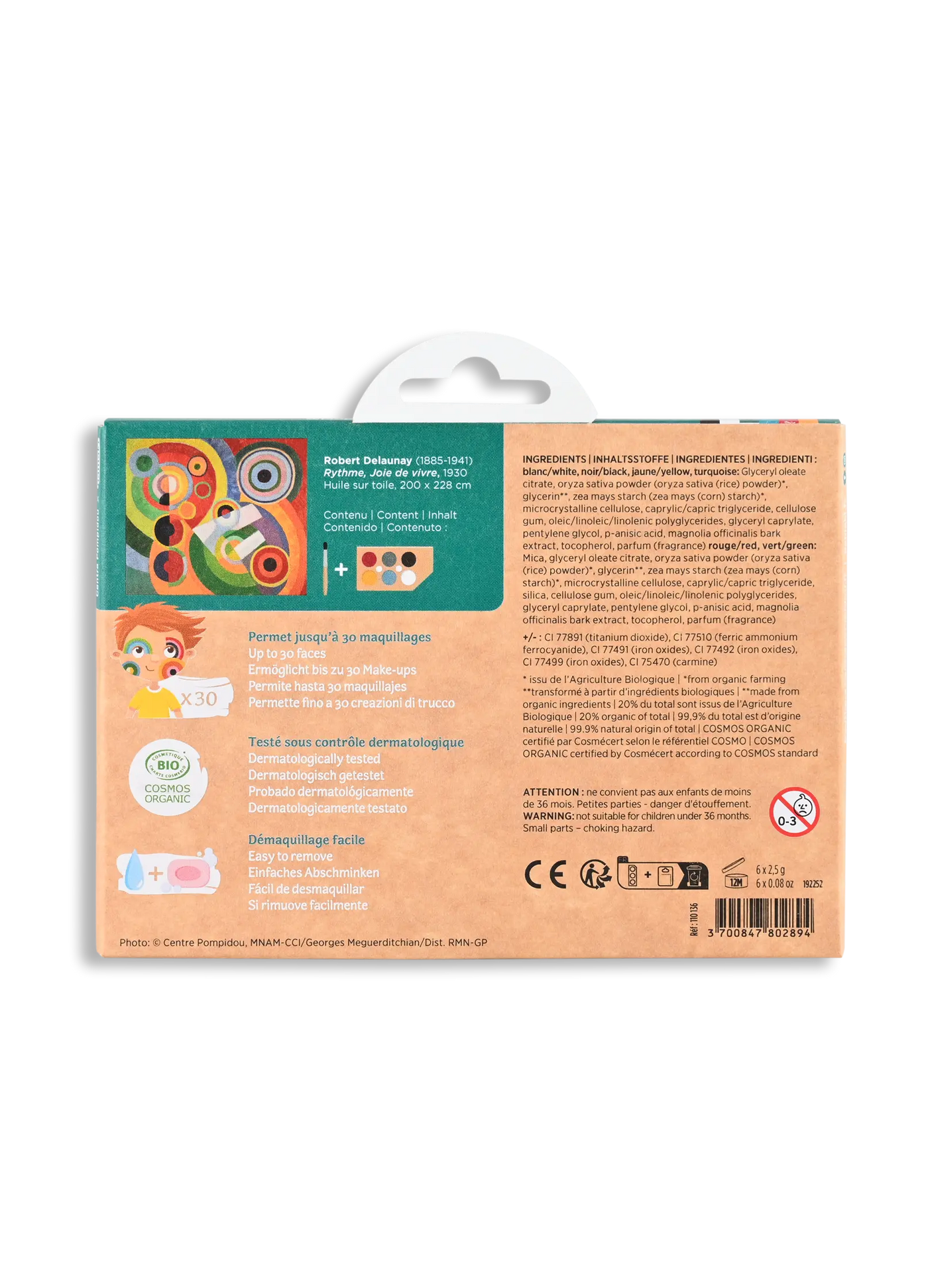 Schminkpalette für Kinder - 6 Farben - Centre Pompidou x Namaki