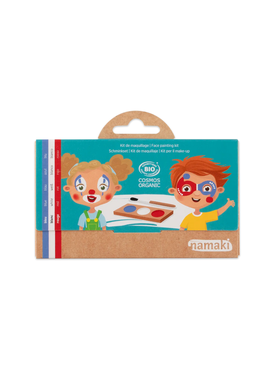 Schminkpalette für Kinder - 3 Farben, Clown & Harlekin