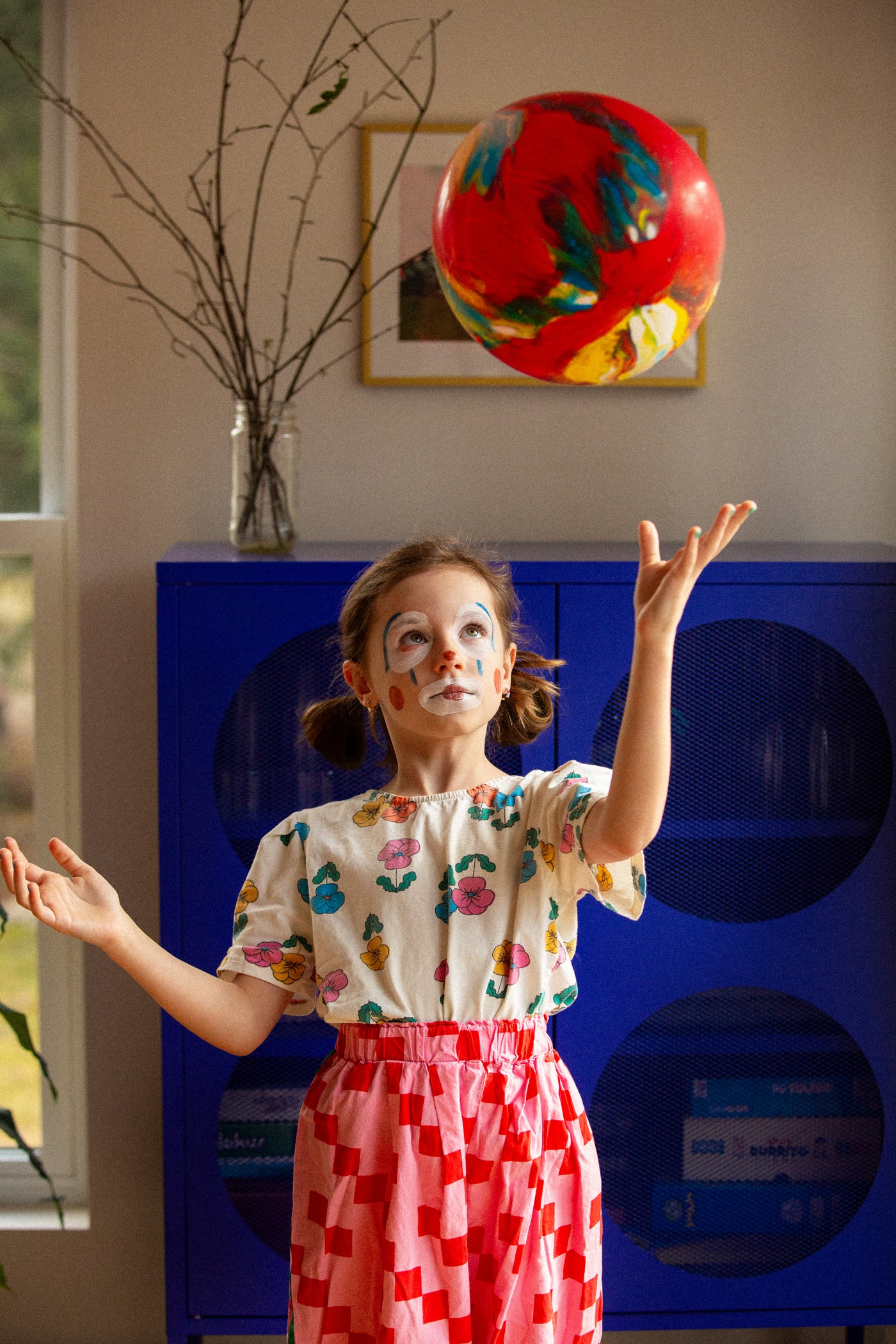 Schminkpalette für Kinder - 3 Farben, Clown & Harlekin