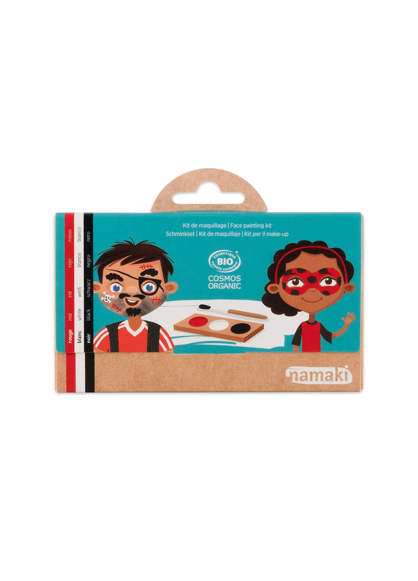 Schminkpalette für Kinder - 3 Farben, Pirat & Marienkäfer