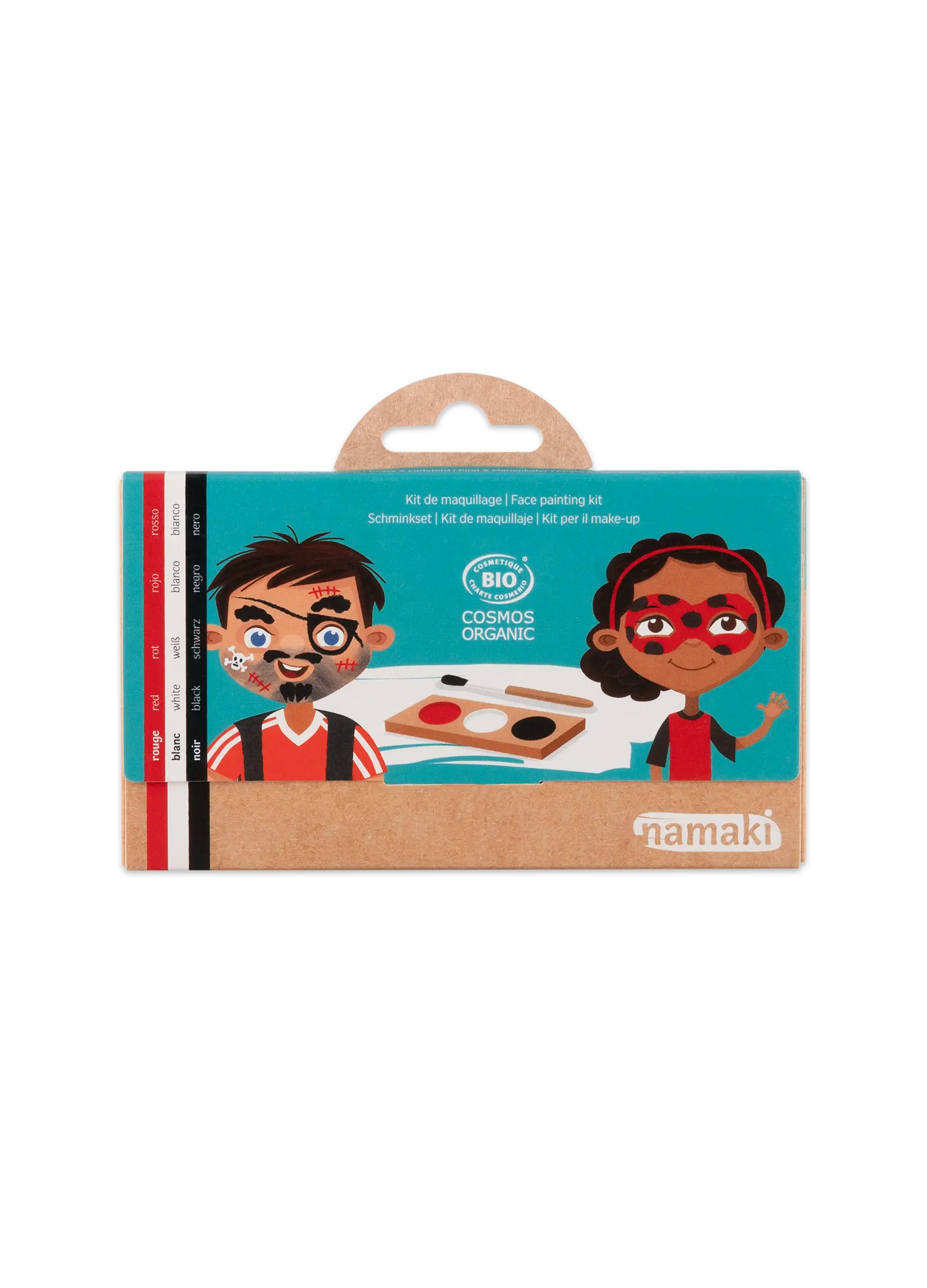 Schminkpalette für Kinder - 3 Farben, Pirat & Marienkäfer