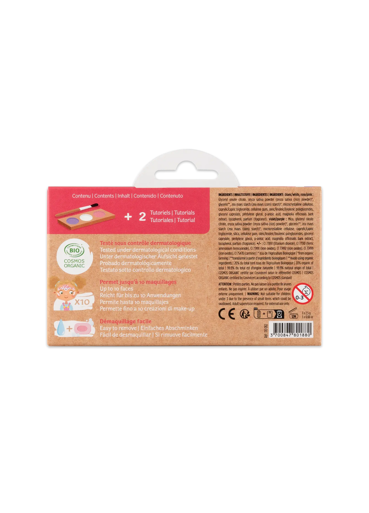 Schminkpalette für Kinder - 3 Farben, Fee & Schmetterling