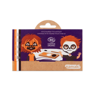 Schminkpalette für Kinder - 3 Farben, Kürbis & Skelett