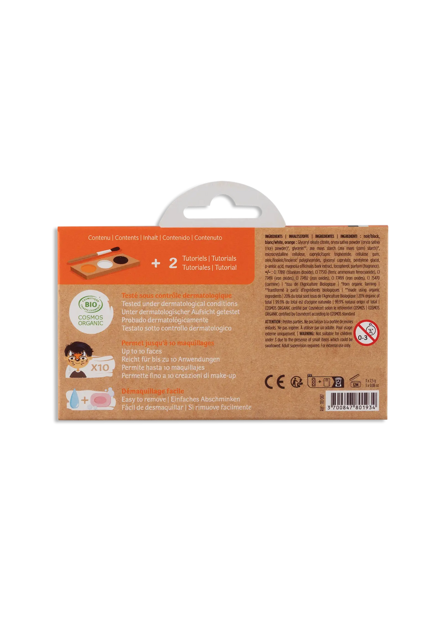 Schminkpalette für Kinder - 3 Farben, Tiger & Fuchs
