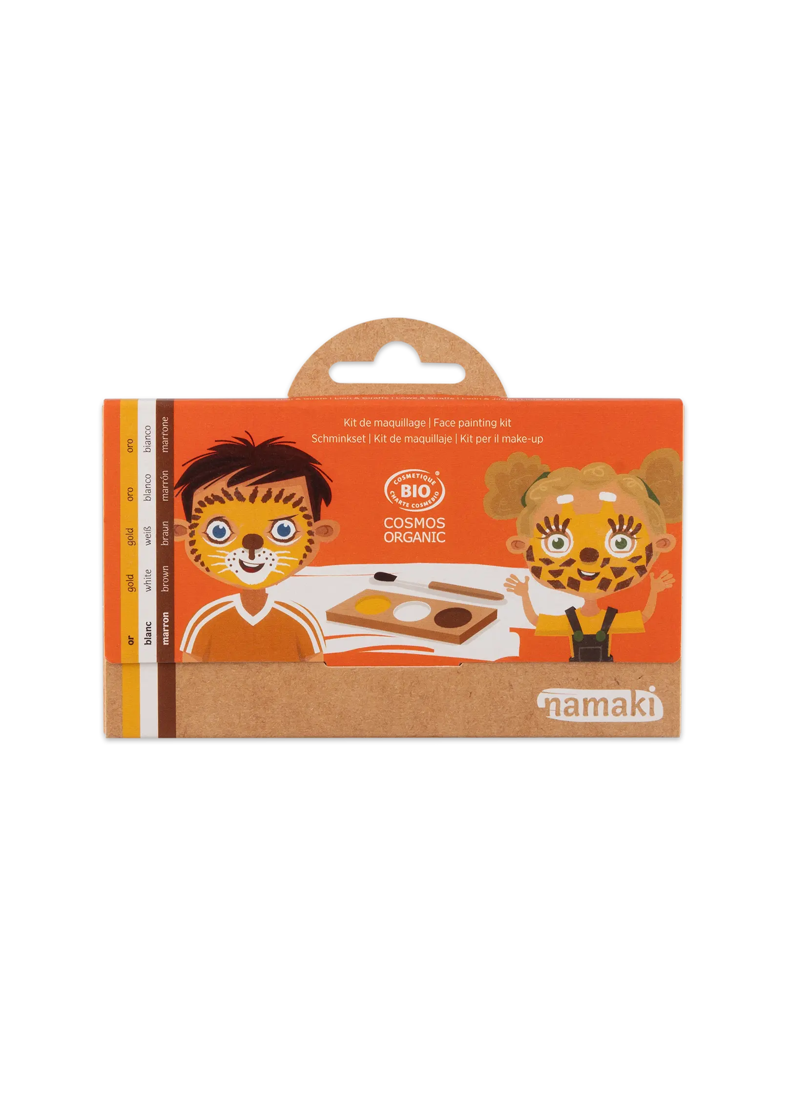 Schminkpalette für Kinder - 3 Farben, Löwe & Giraffe