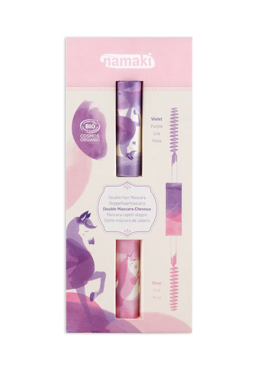 Haarmascara Doppel-Applikator - Rosa & Violett