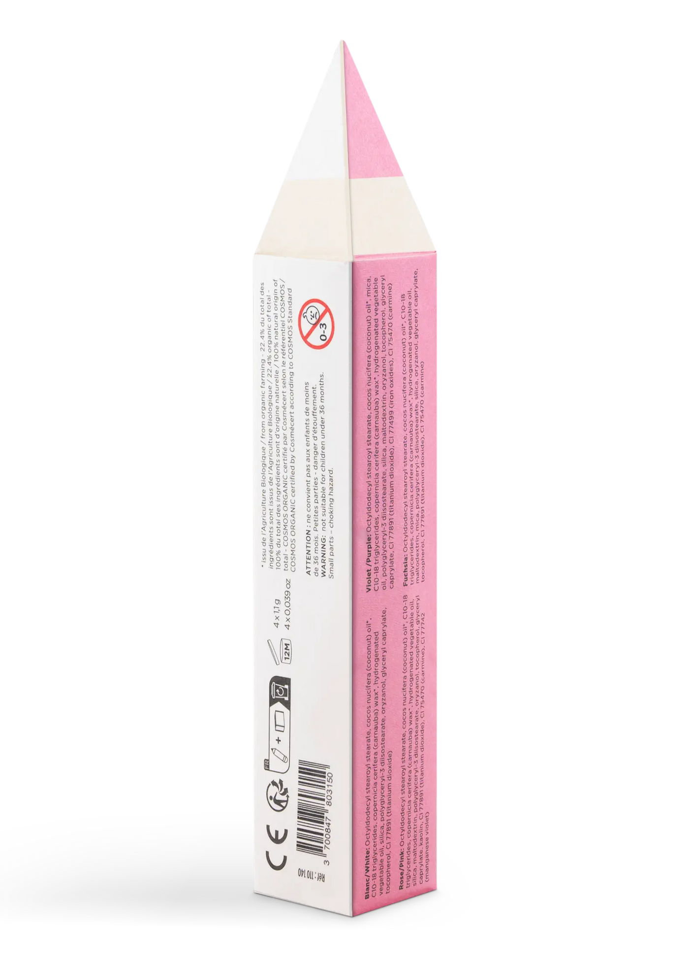 Feine Schminkstifte für Kinder - Violett, Fuchsia, Rosa, Weiß