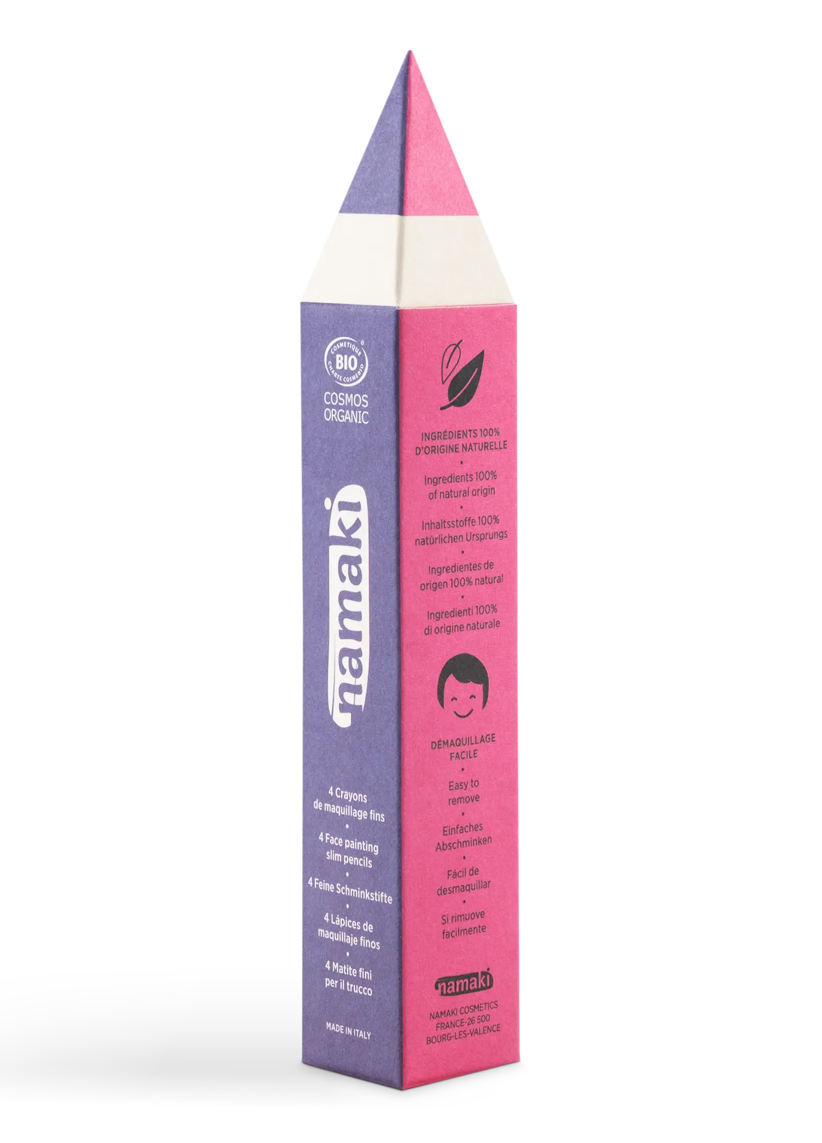 Feine Schminkstifte für Kinder - Violett, Fuchsia, Rosa, Weiß