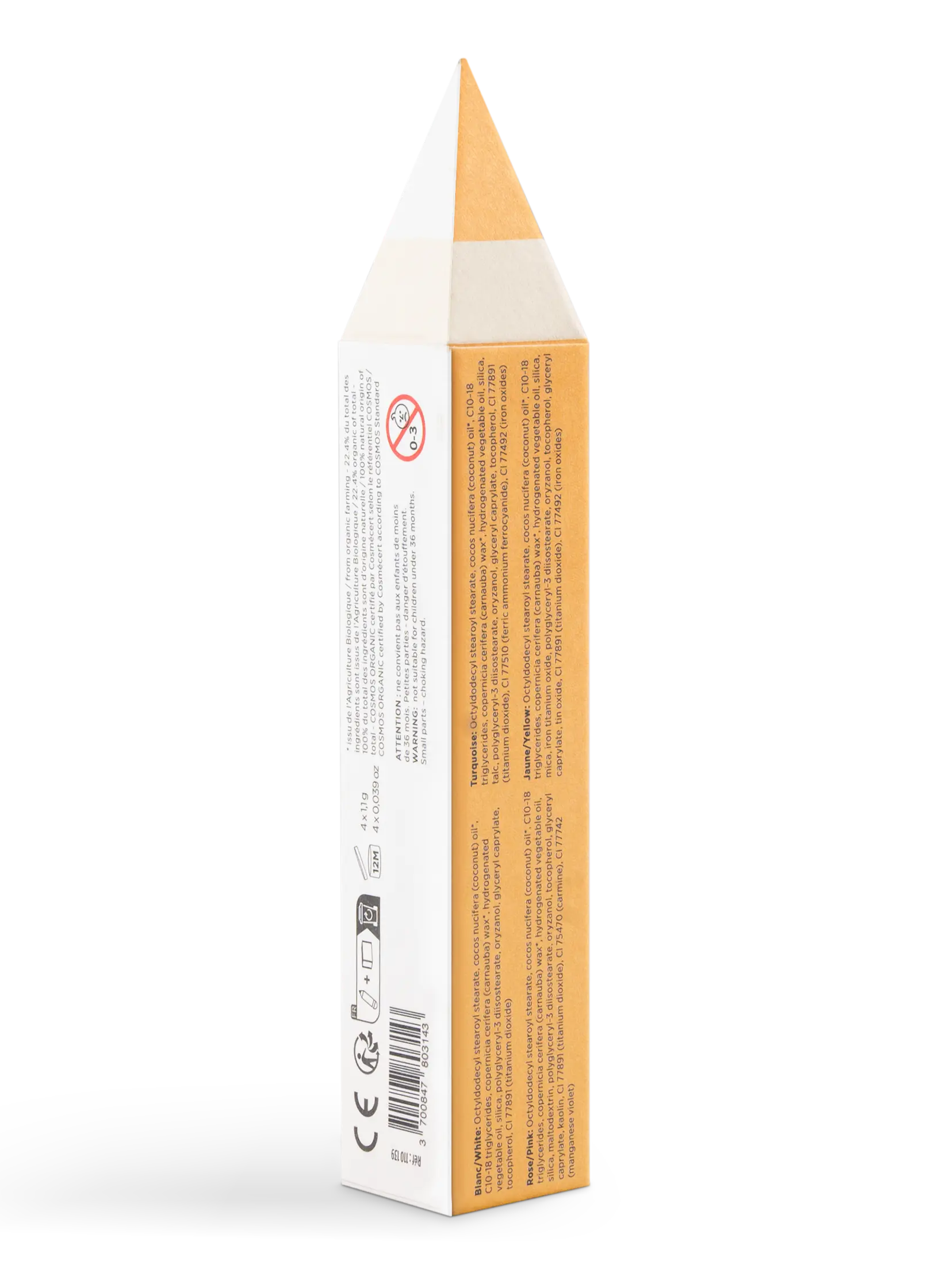 Feine Schminkstifte für Kinder - Gelb, Rosa, Türkis, Weiß