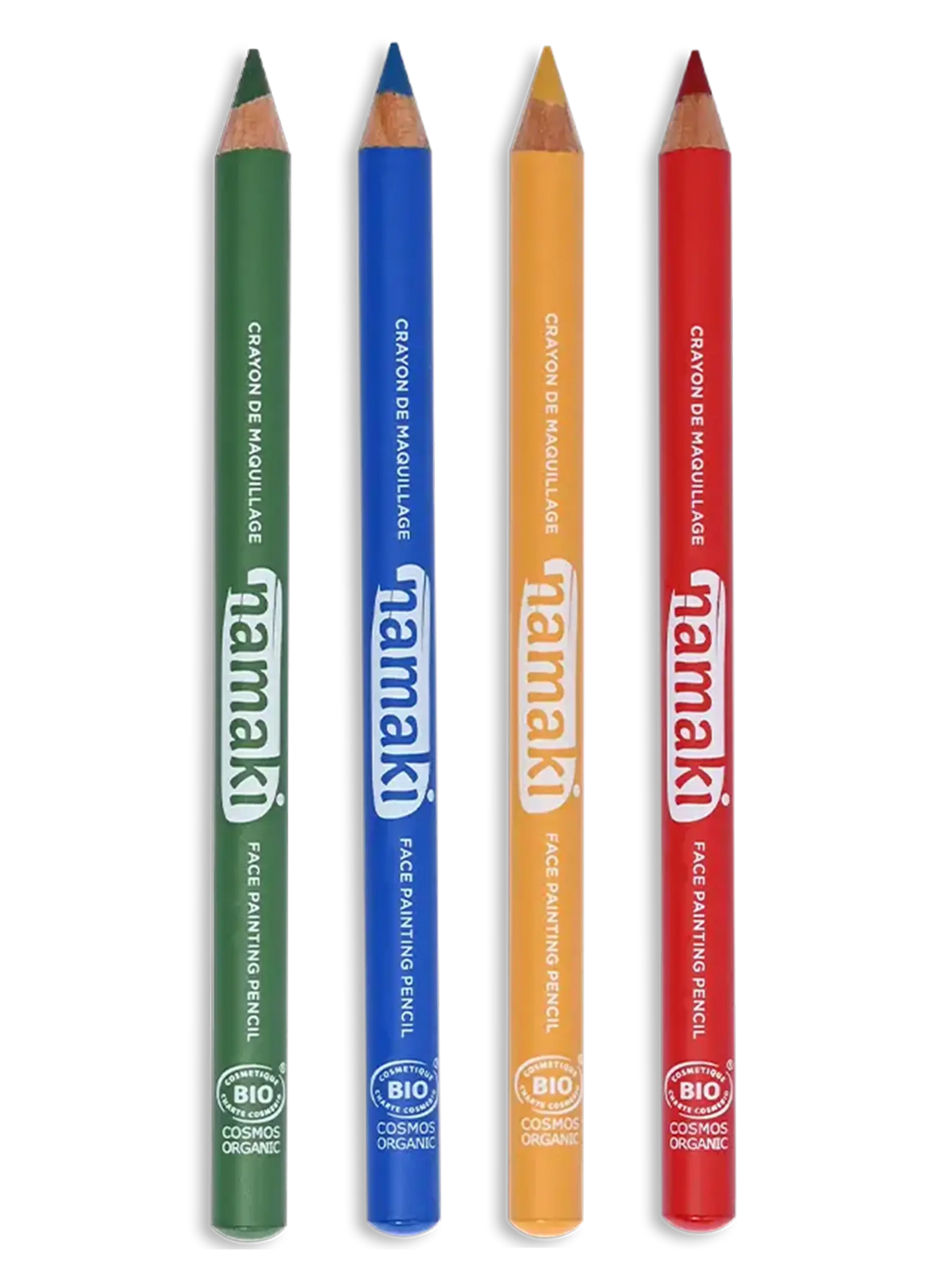 Feine Schminkstifte für Kinder - Gelb, Grün, Blau, Rot