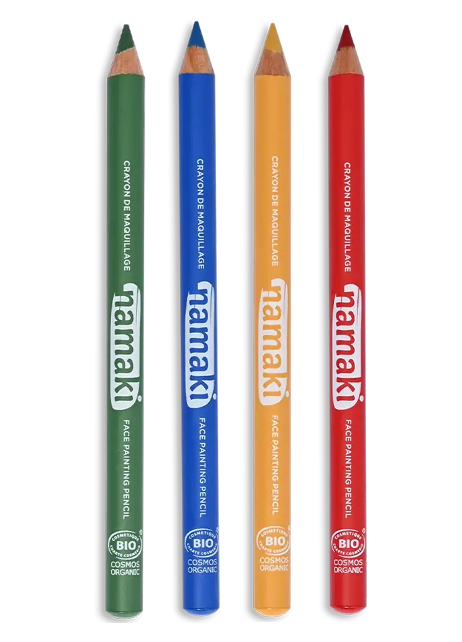 Feine Schminkstifte für Kinder - Gelb, Grün, Blau, Rot