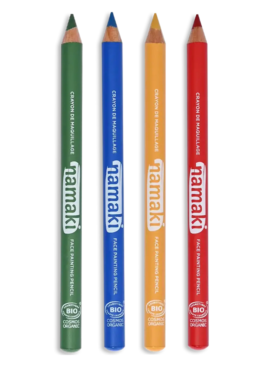 Feine Schminkstifte für Kinder - Gelb, Grün, Blau, Rot