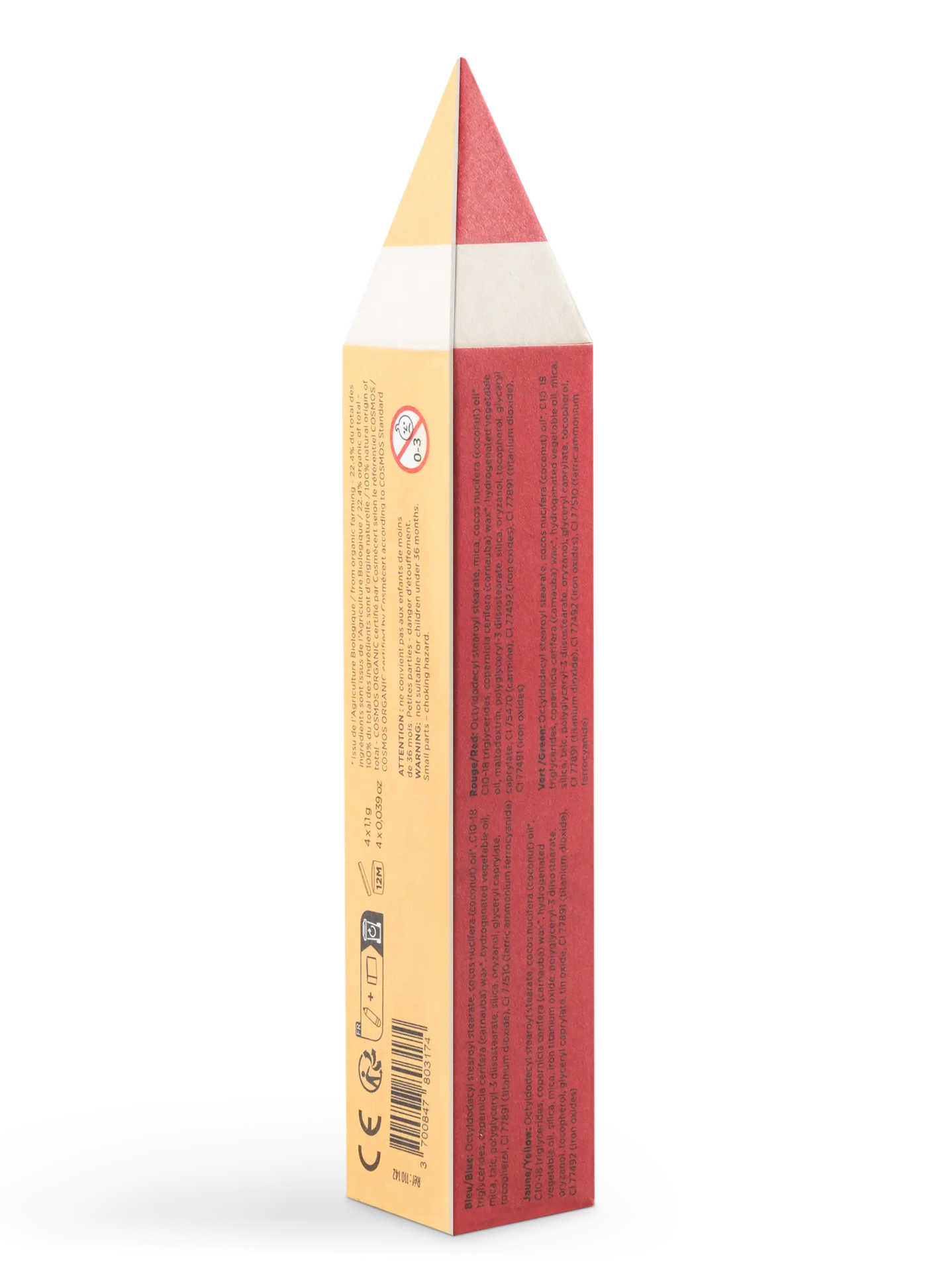 Feine Schminkstifte für Kinder - Gelb, Grün, Blau, Rot