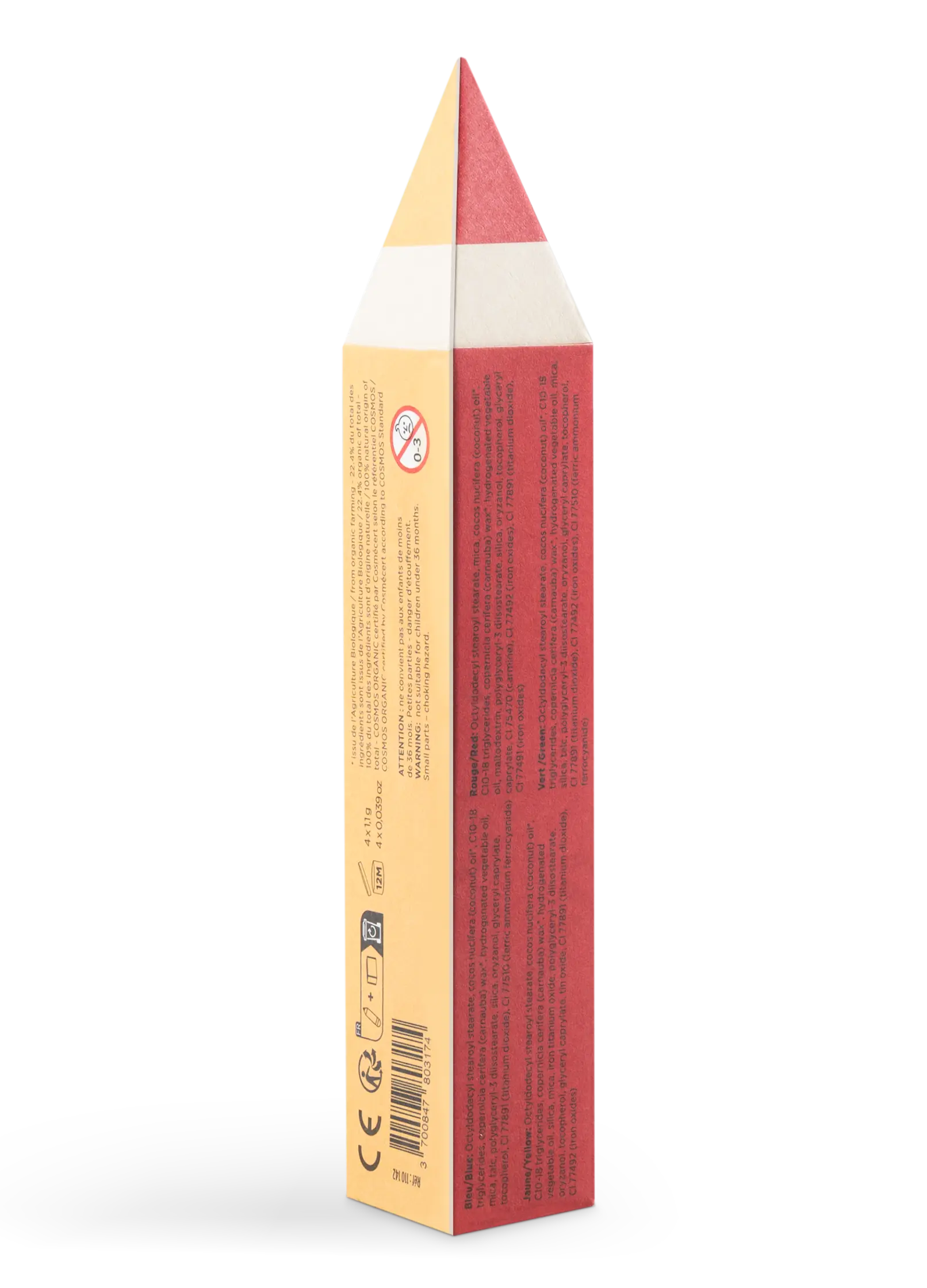 Feine Schminkstifte für Kinder - Gelb, Grün, Blau, Rot