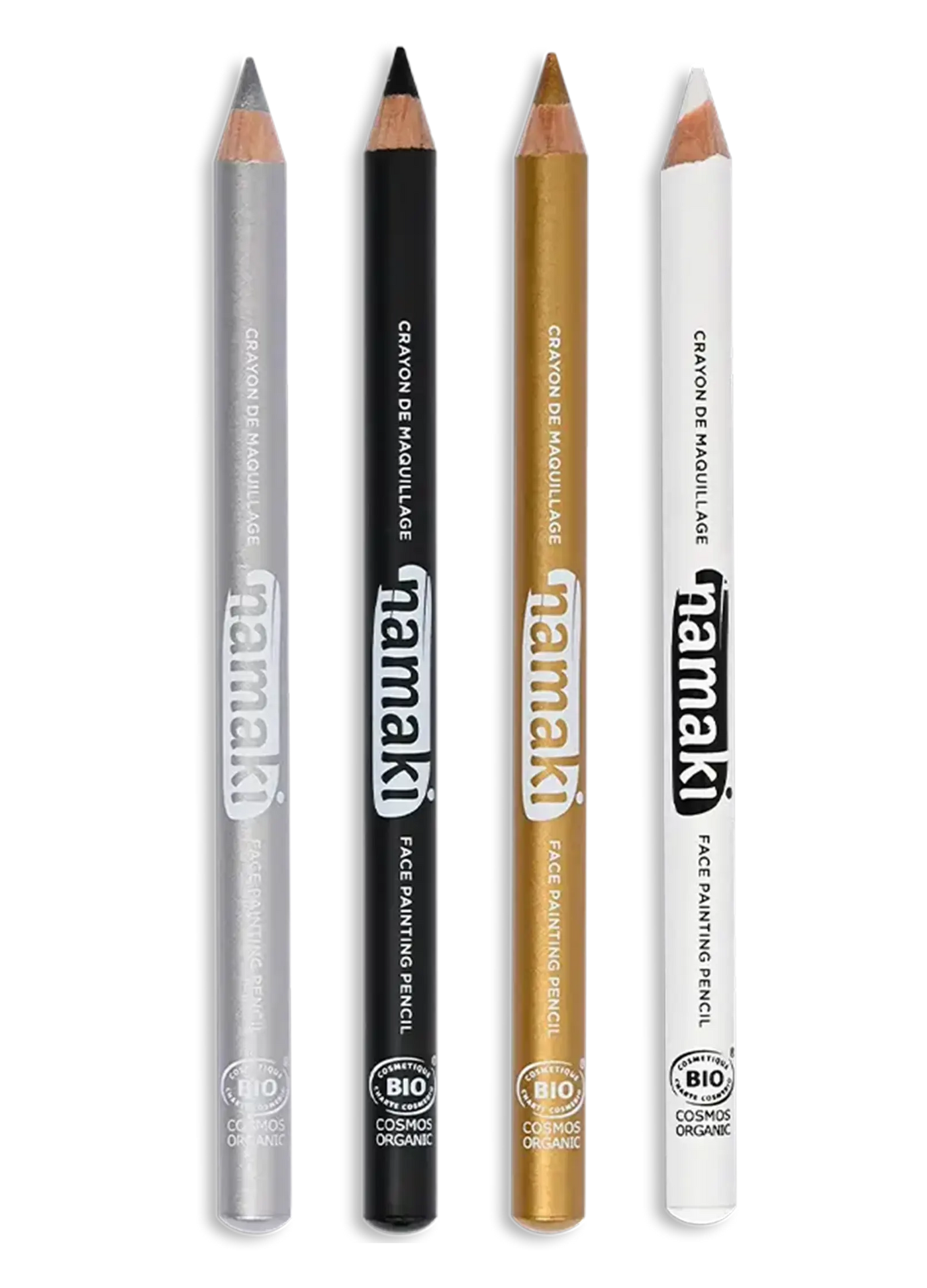 Feine Schminkstifte für Kinder - Gold, Silber, Schwarz, Weiß