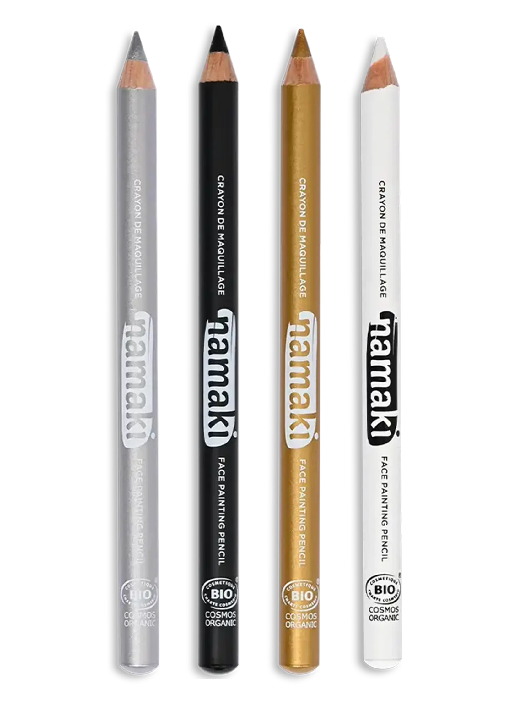 Feine Schminkstifte für Kinder - Gold, Silber, Schwarz, Weiß