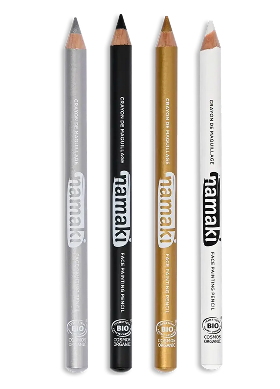 Feine Schminkstifte für Kinder - Gold, Silber, Schwarz, Weiß