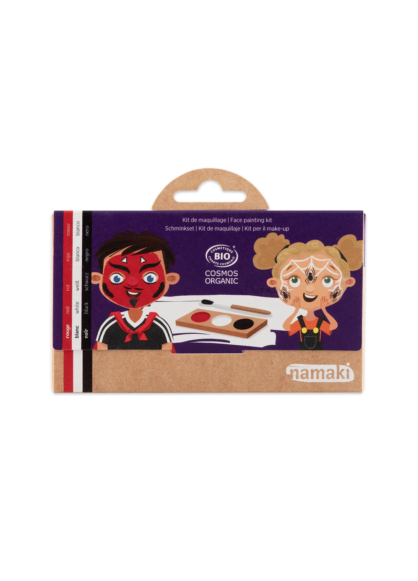 Schminkpalette für Kinder - 3 Farben, Teufel & Spinne