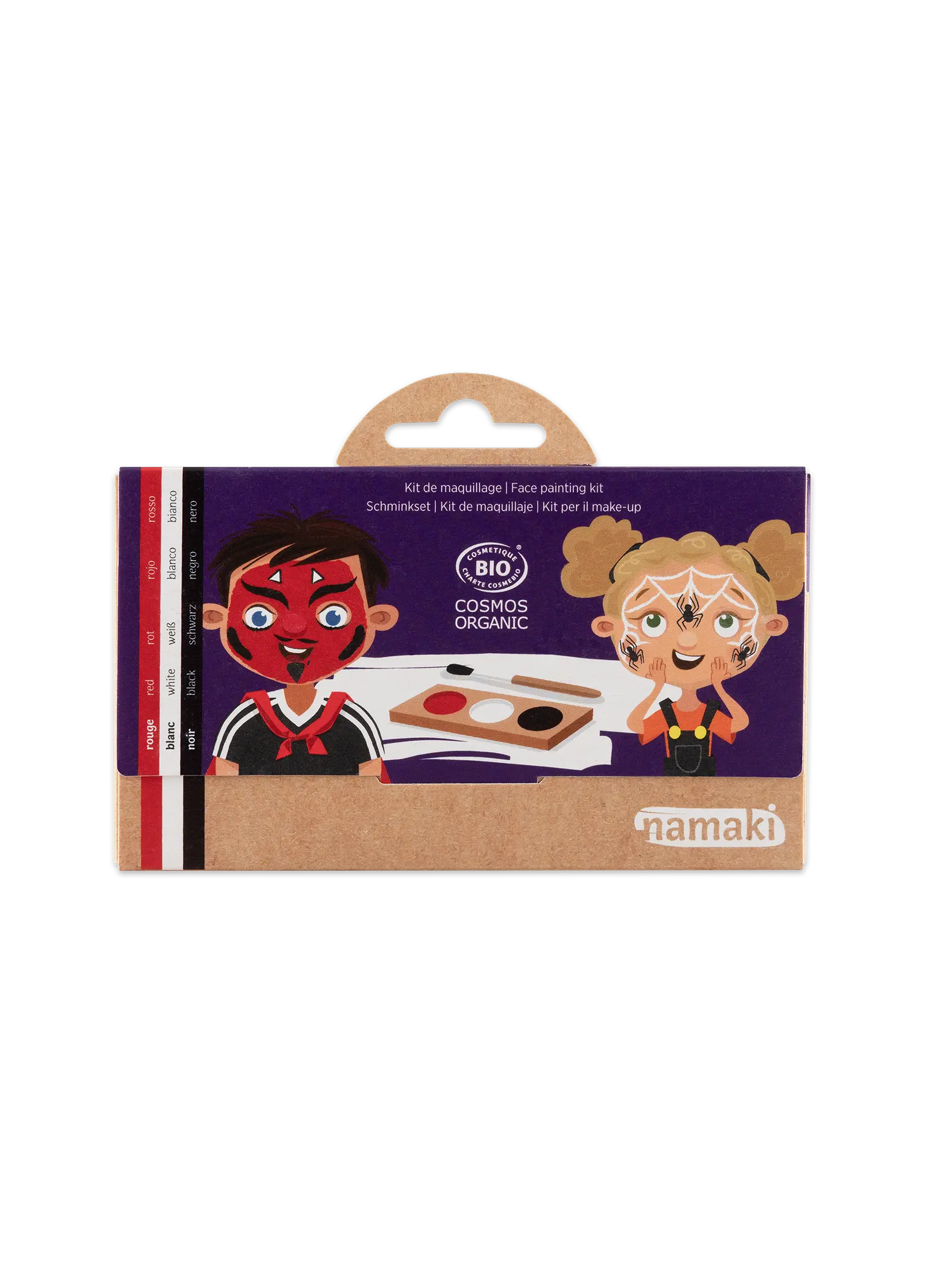 Schminkpalette für Kinder - 3 Farben, Teufel & Spinne