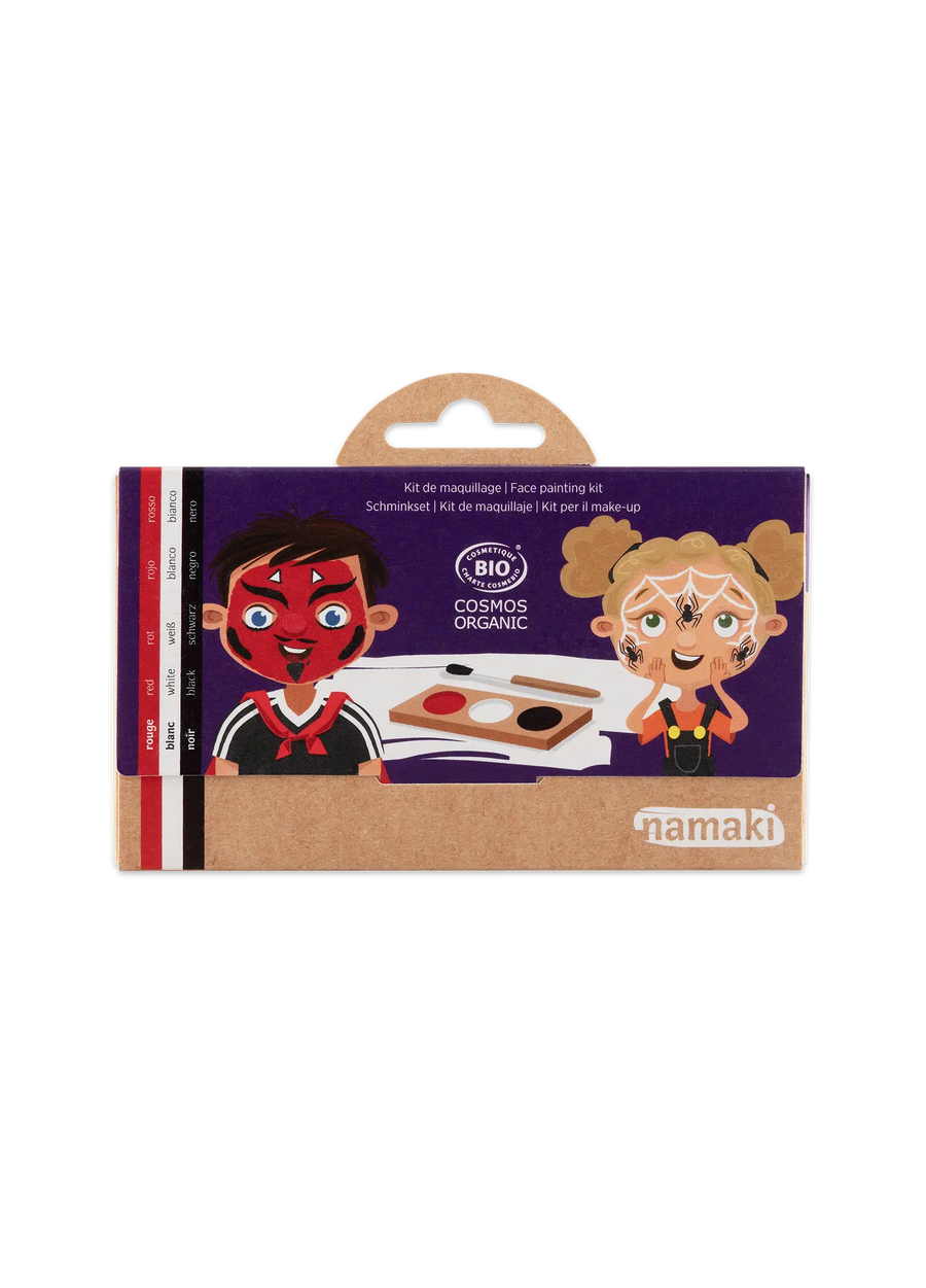 Schminkpalette für Kinder - 3 Farben, Teufel & Spinne