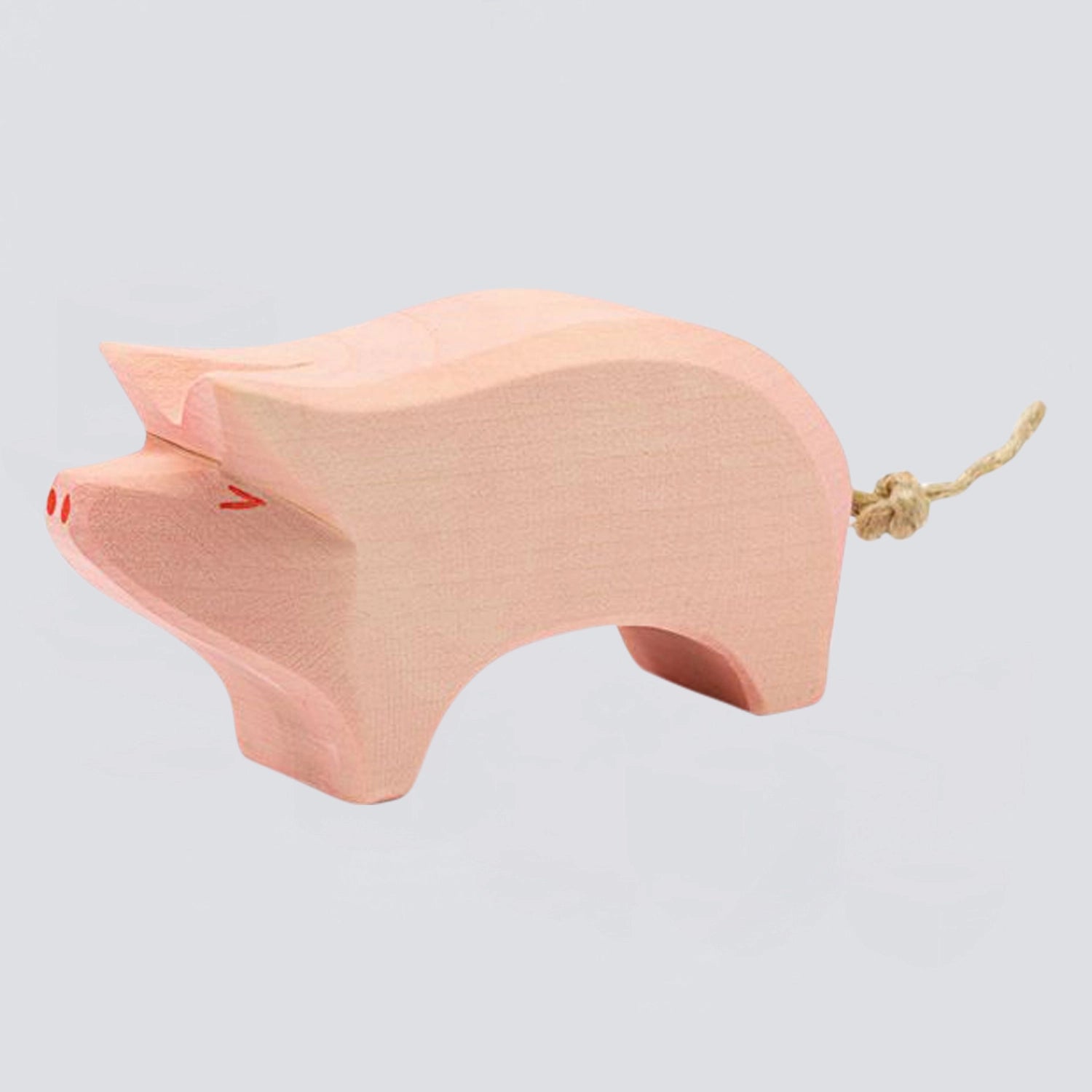 Ostheimer Holzfigur Schwein Rüssel hoch