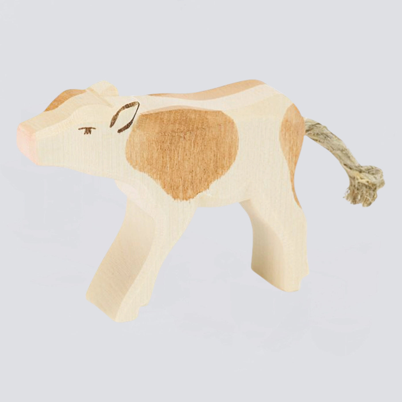 Ostheimer Holzfigur Kalb braun trinkend