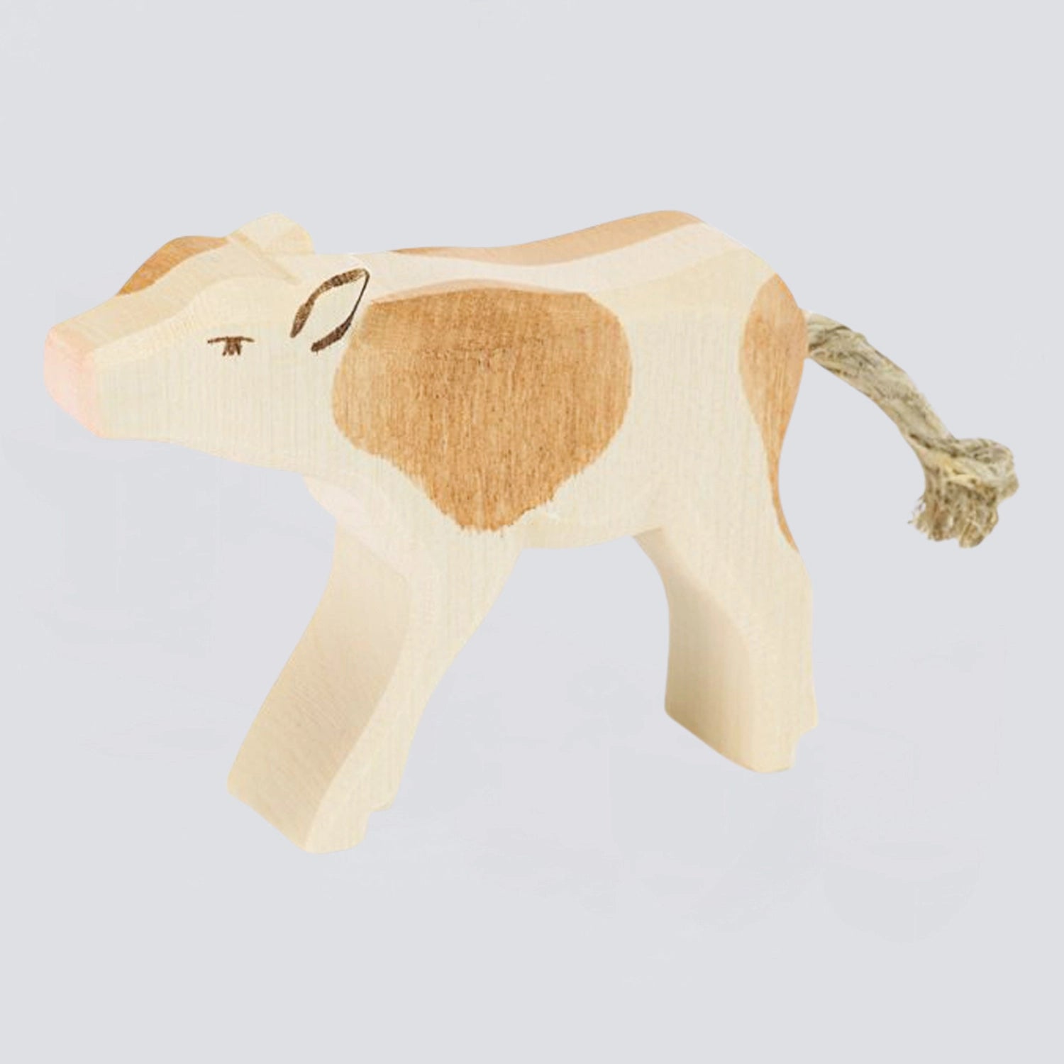 Ostheimer Holzfigur Kalb braun trinkend