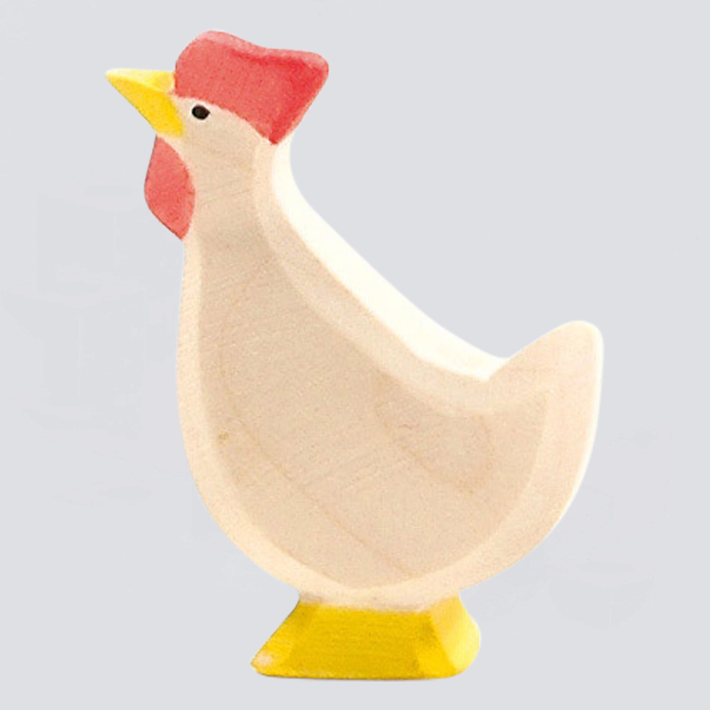 Ostheimer Holzfigur Huhn weiß Kopf hoch