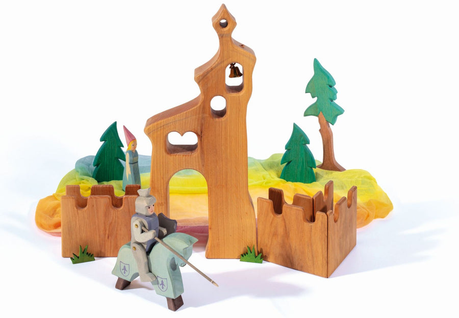 Ostheimer Holzfigur Turnierpferd blau