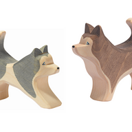Ostheimer Holzfigur Schlittenhund laufend