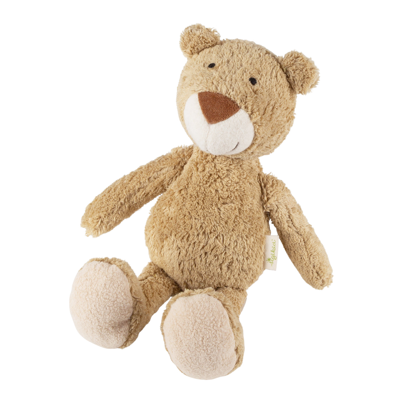 Bio-Kuscheltier Bär beige groß auf neutralem Hintergrund