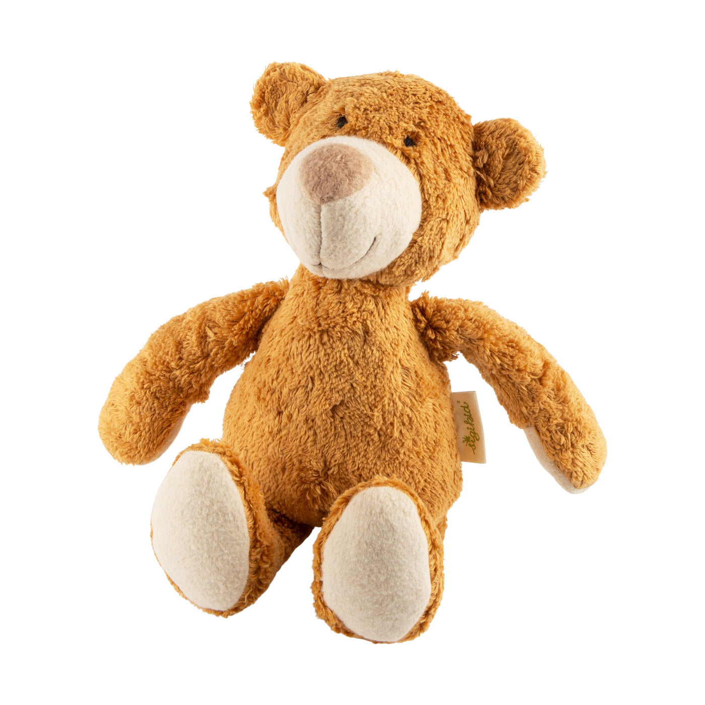 Bio-Kuscheltier Bär braun mit neutralem Hintergrund