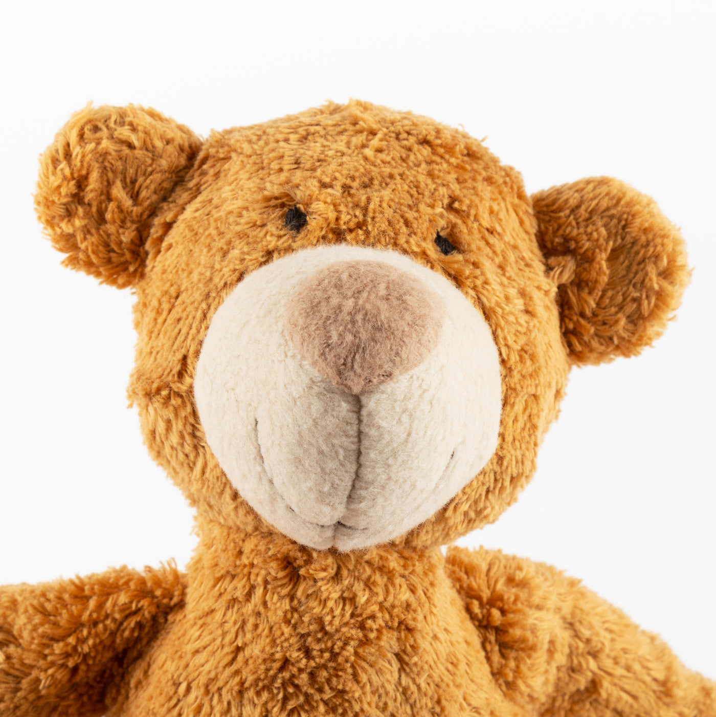 Bio-Kuscheltier Bär braun Nahaufnahme Kopf