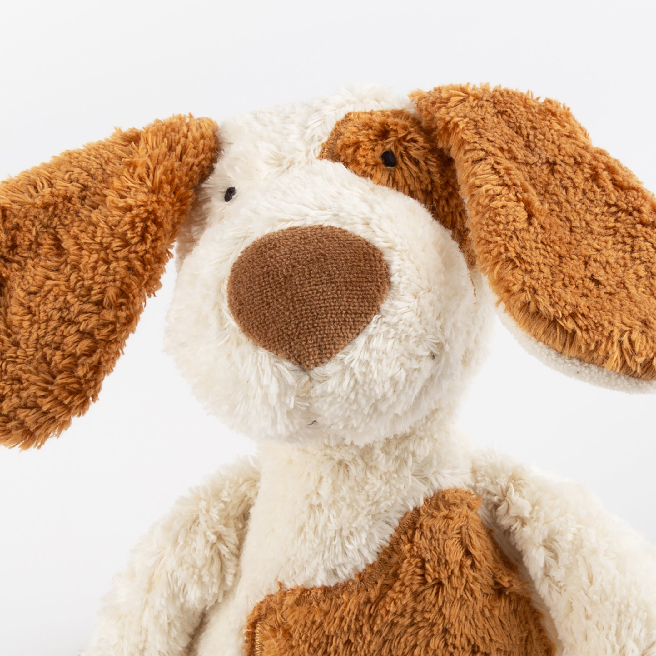 Bio-Kuscheltier Hund gefleckt Nahaufnahme Kopf