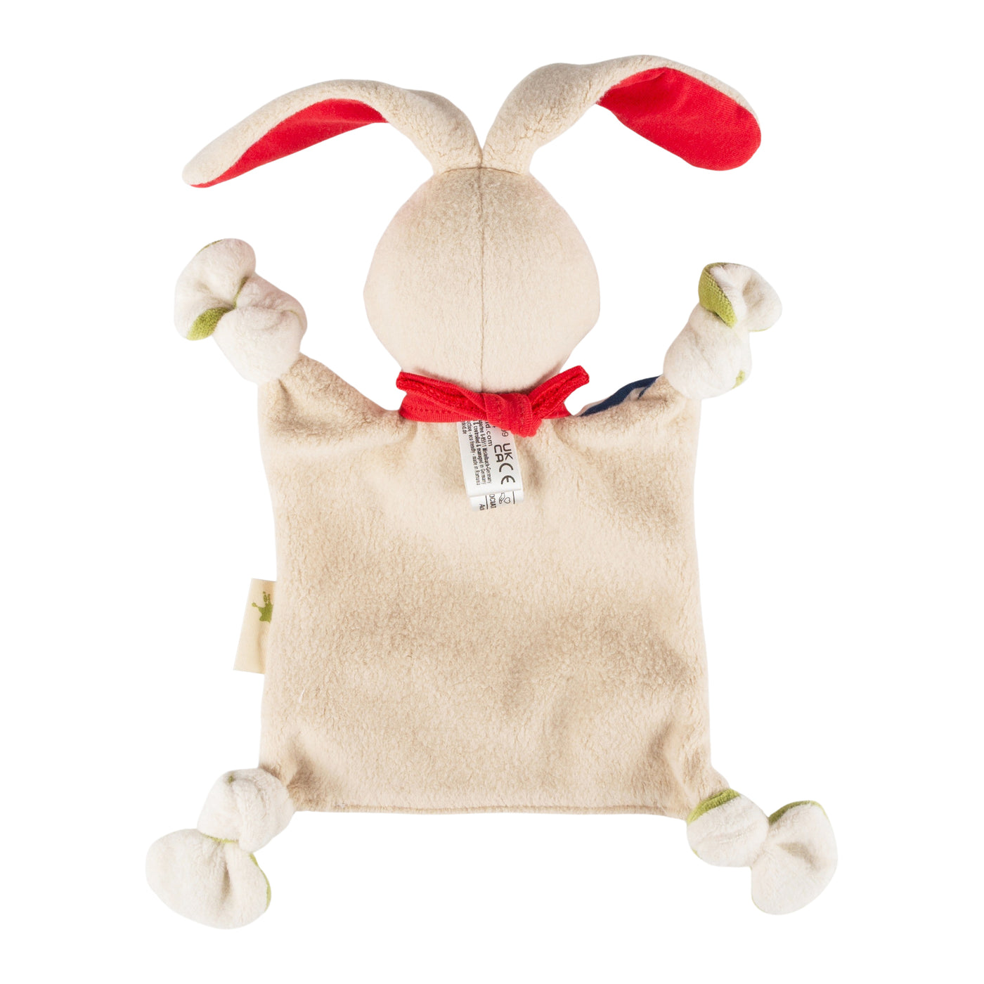 Bio-Schnuffeltuch Hase blau umgedreht