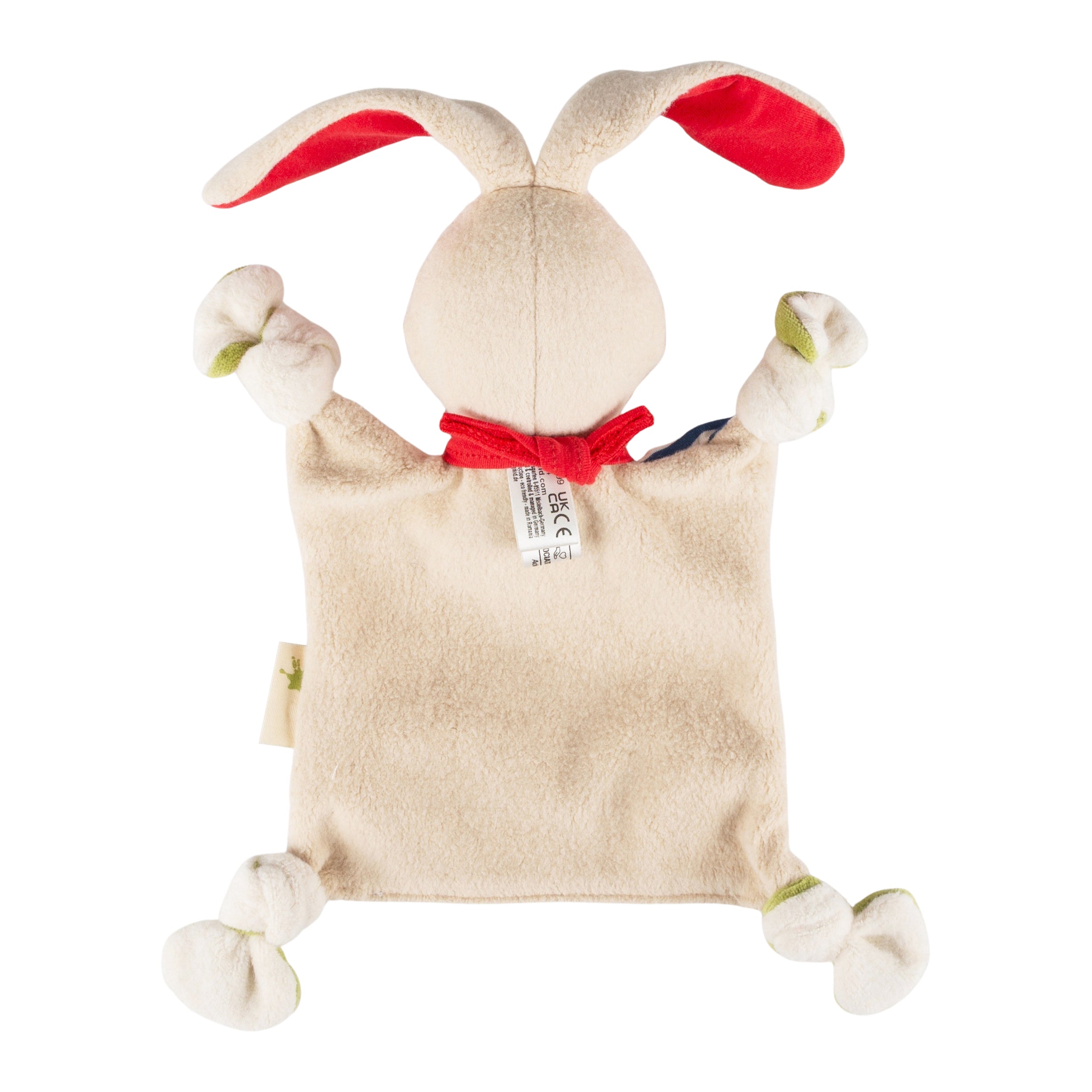 Bio-Schnuffeltuch Hase blau umgedreht