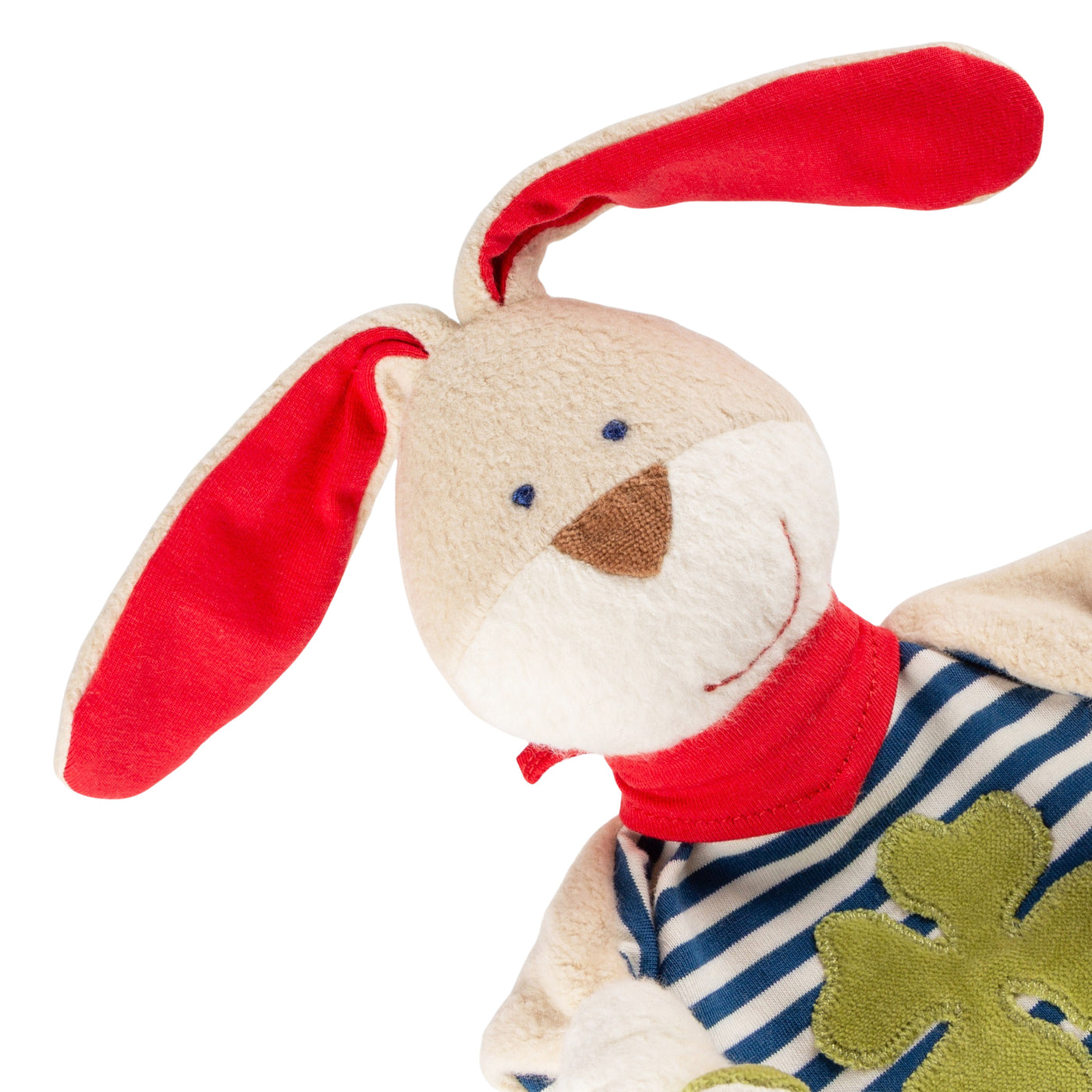 Bio-Schnuffeltuch Hase blau Kopf Nahaufnahme