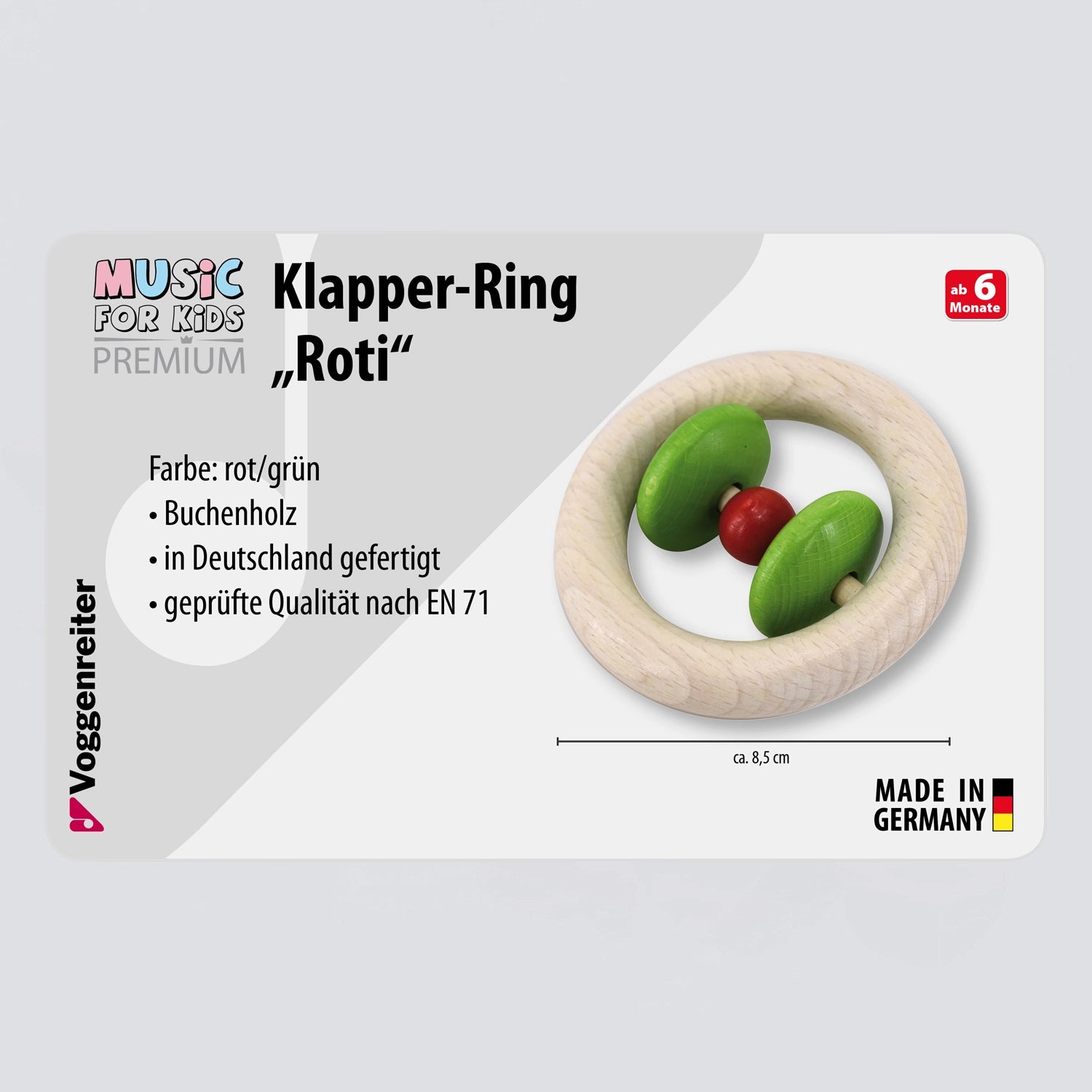 Klapper-Ring "Roti" (rot/grün)