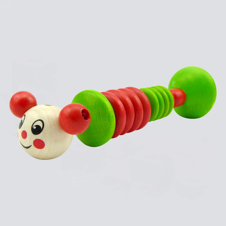 Rappel-Raupe "Clic-Clac" (rot/grün)