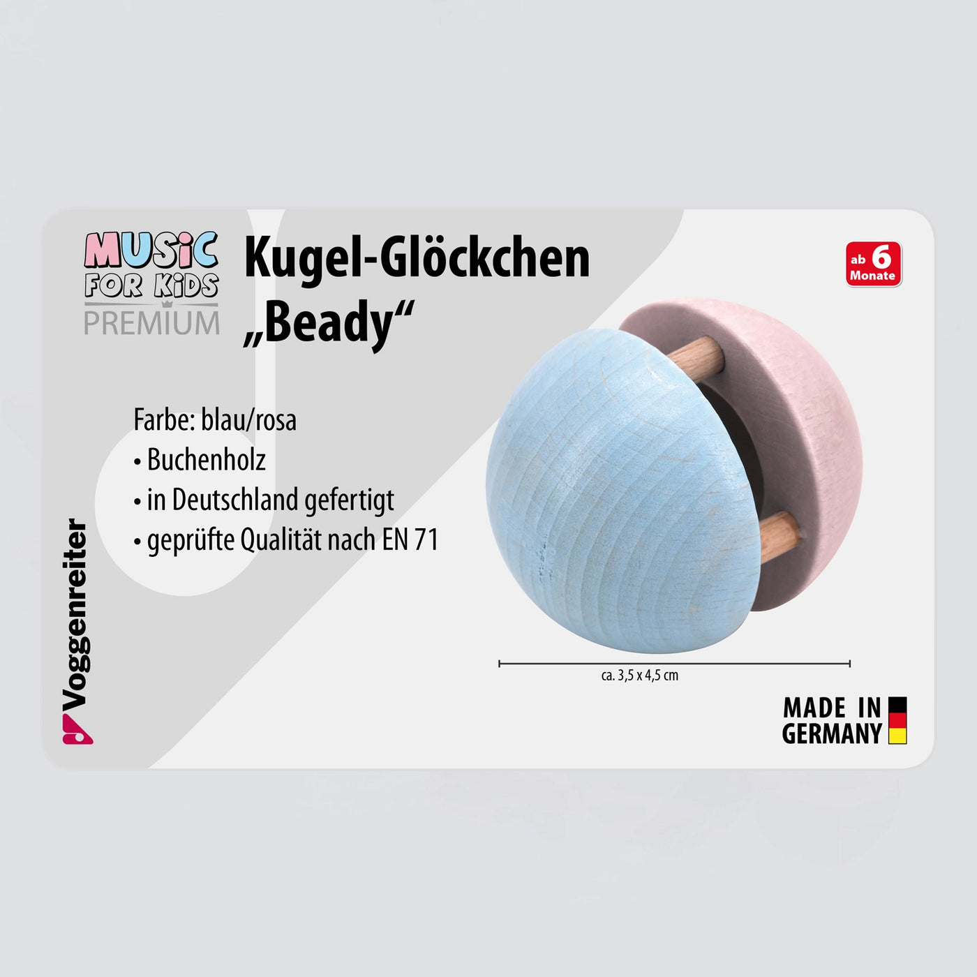 Kugel-Glöckchen "Beady" (blau/rosa)