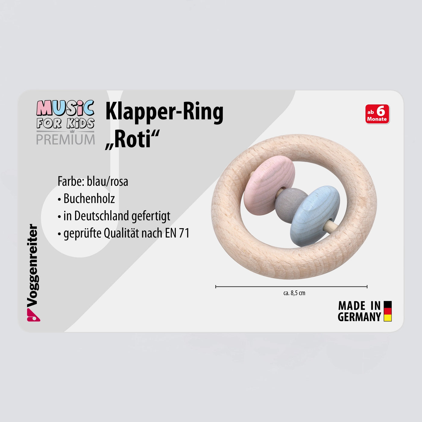 Klapper-Ring "Roti" (blau/rosa)