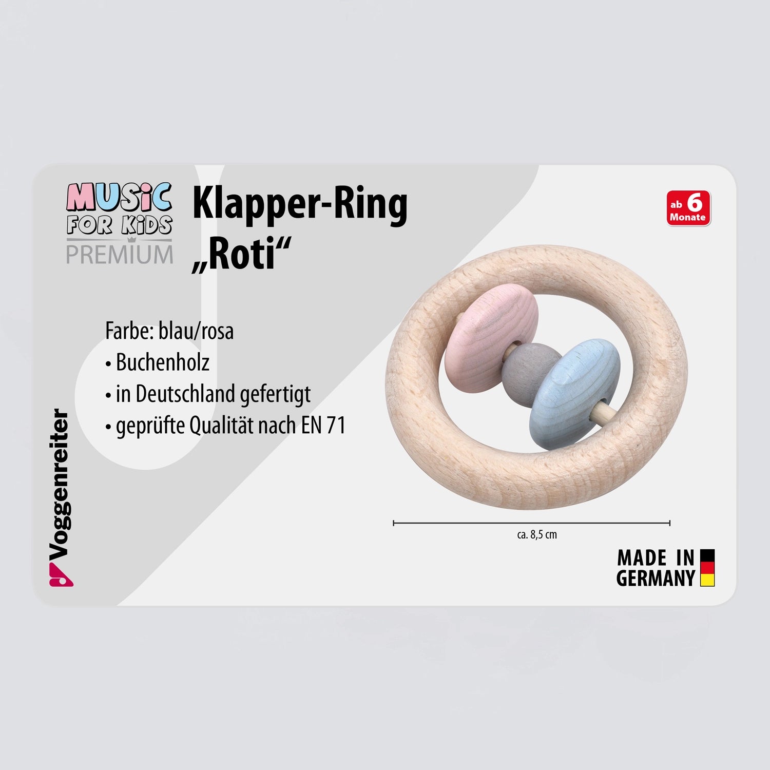 Klapper-Ring "Roti" (blau/rosa)