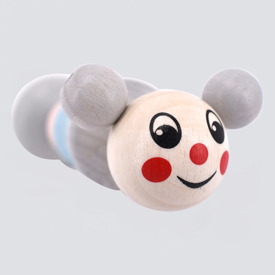 Rappel-Raupe "Clic-Clac" (blau/rosa)