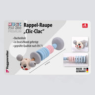 Rappel-Raupe "Clic-Clac" (blau/rosa)