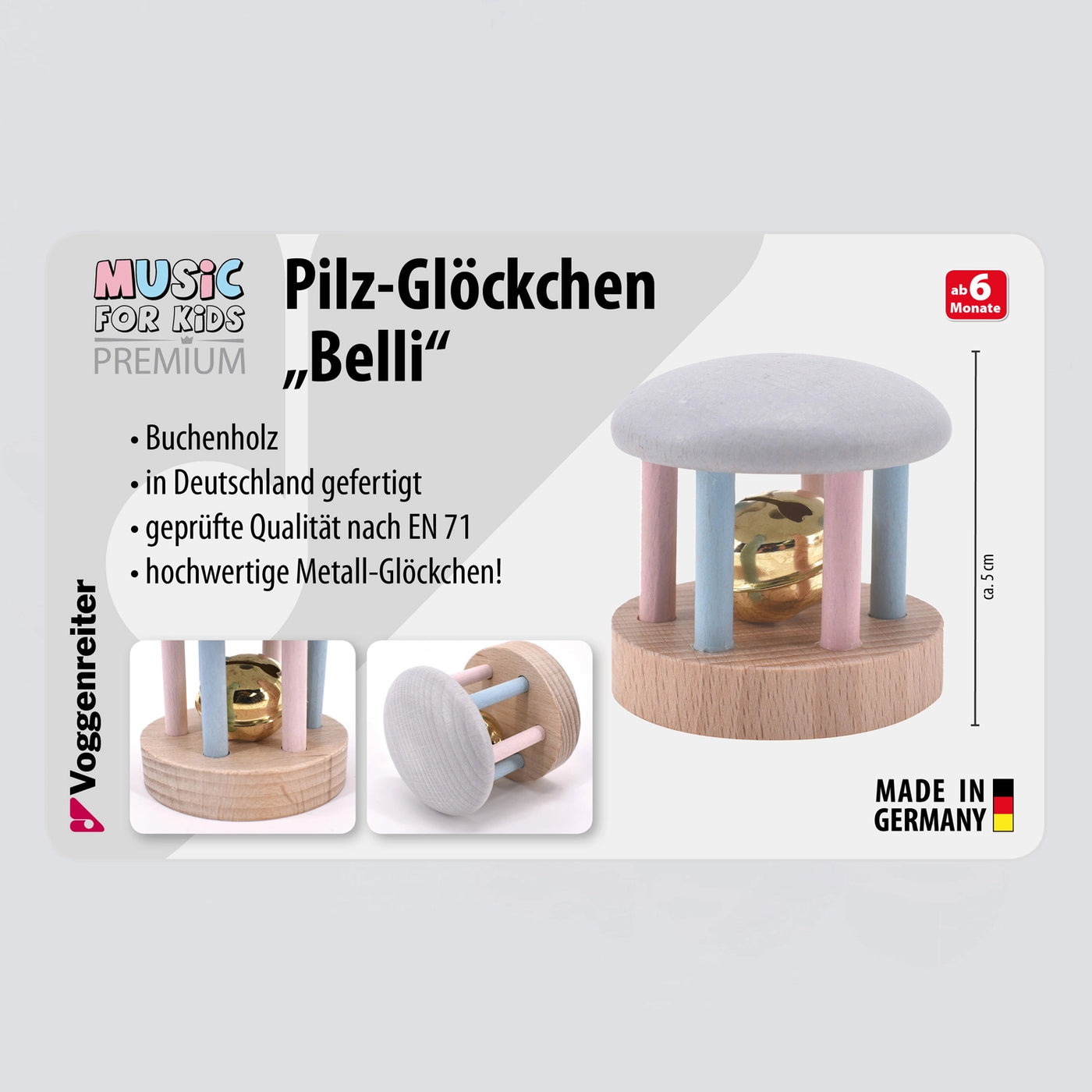 Pilz-Glöckchen "Belli" (blau/rosa)