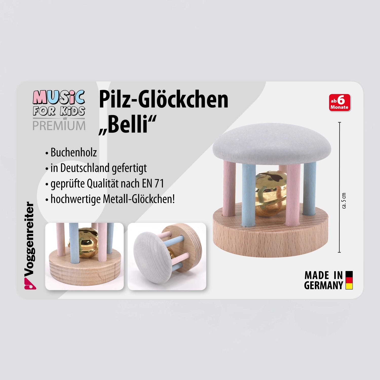 Pilz-Glöckchen "Belli" (blau/rosa)