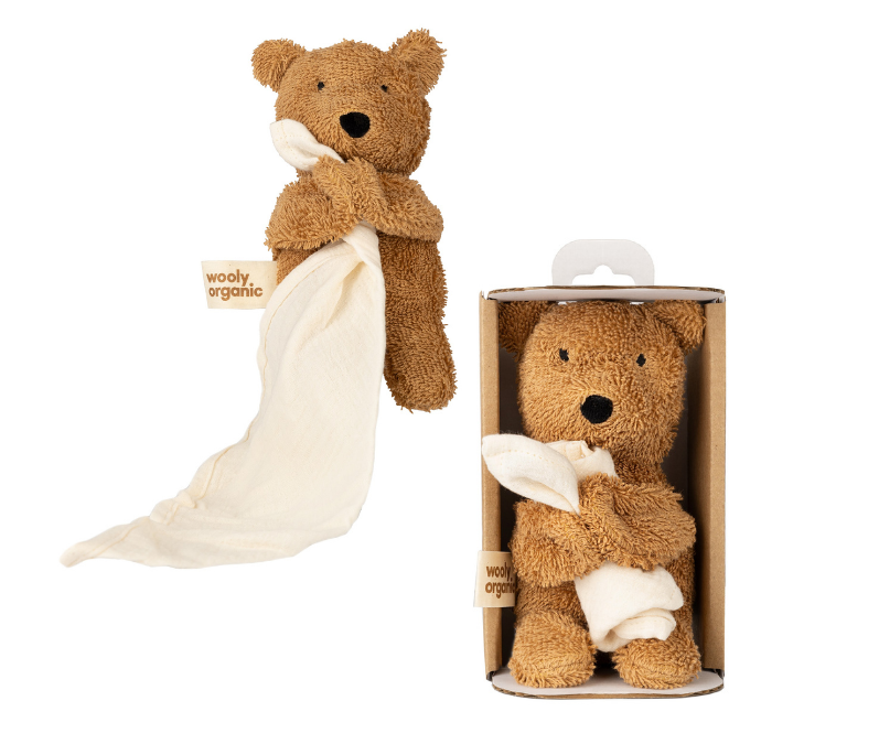Wooly Organic Kleiner Teddy mit Schmusetuch