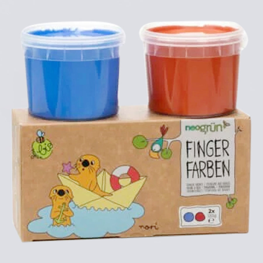 Fingerfarben 2er Set "Nori" blau/rot