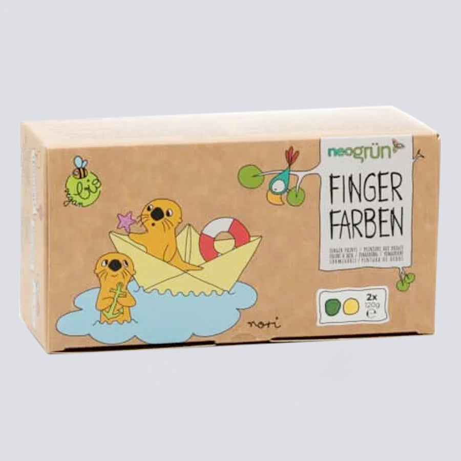 Fingerfarben 2er Set "Nori" grün/gelb