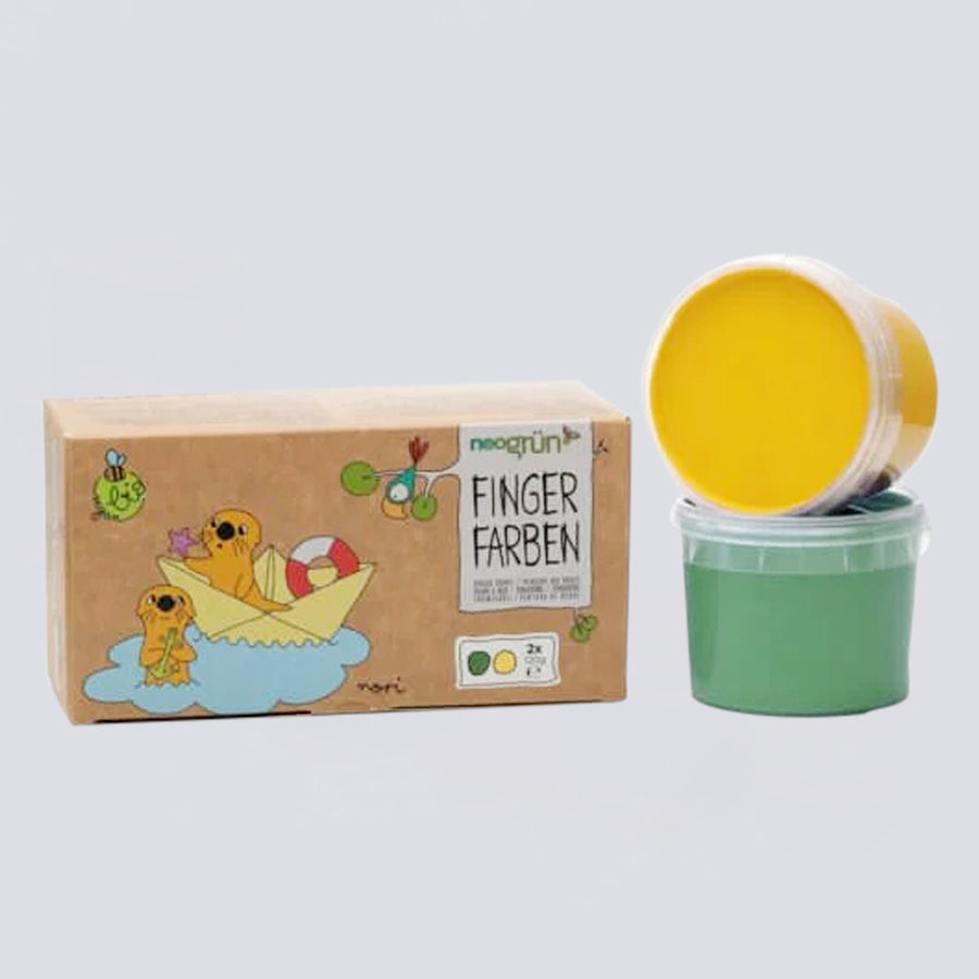 Fingerfarben 2er Set "Nori" grün/gelb